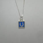 opposite side of mini square horseshoe necklace