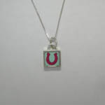opposite side of mini square horseshoe necklace