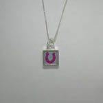 opposite side of reversible mini square horseshoe necklace