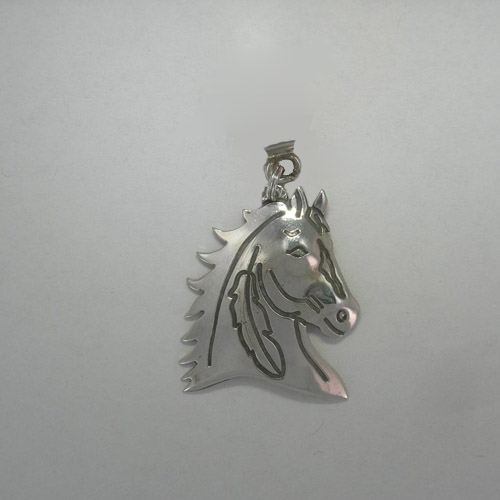 Sterling Silver Indian Horse Head Pendant