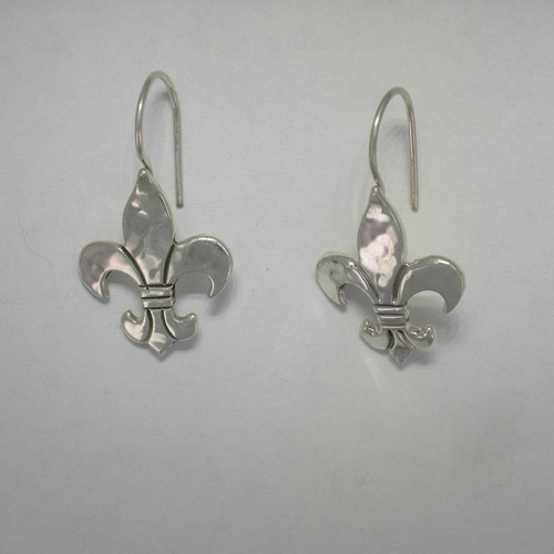 Sterling Silver fleur de lis dangle earrings