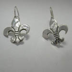 different angle of fleur de lis dangle earrings
