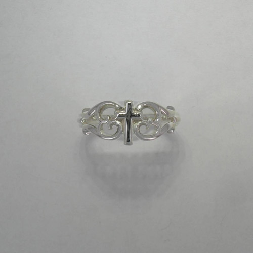 Sterling Silver filigree cross ring