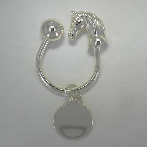 Sterling Silver Plated horse head Key Ring